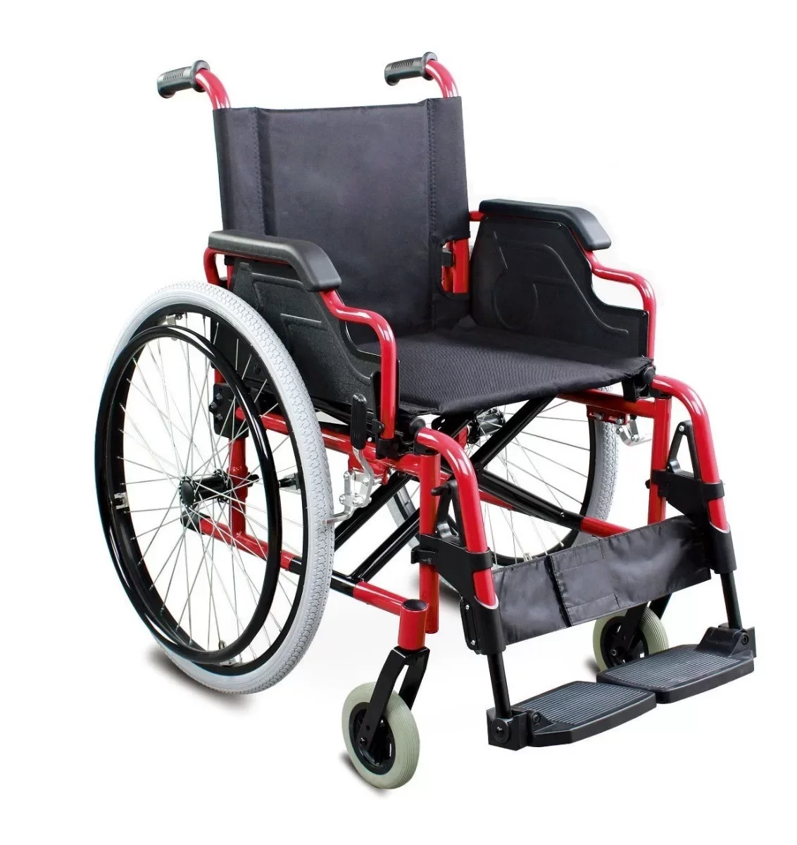 Silla de aluminio neumatica roja — Ortopedia Yi Lima